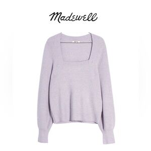 Madewell NWT Melwood Square-Neck Pullover Sweater in Coziest Yarn 2x Lavender